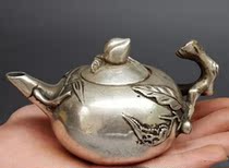 One dollar auction is about to end pure copper silver kettle ; teapot furnishing antique collection