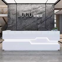 Paint paint front desk reception desk company welcome desk custom minimalist modern beauty salon white bar cashier counter