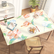 (Leather table mat) Japanese ink painting ins Wind rectangular pvc coffee table table tablecloth waterproof and oil-proof disposable thick