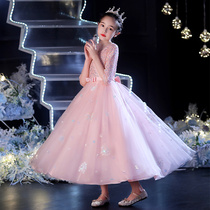 Childrens puffy gauze princess dress host dress girl summer flower girl High-setting piano performance competition costume