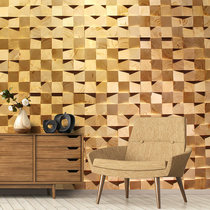 Solid Wood Mosaic Log Backwall Decoration 3d Stereo Personality Annual Rings Homestay Cafe Bar Decoration