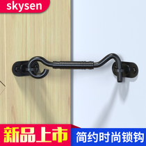 American barn door lock hook Interior door stainless steel spray lock hook Sliding door lock hook lock sliding door hook lock
