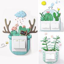 ns North European wind double switch wall stickers protective sleeves Home lamp socket Decorative Frame Shelter Creative Light Lavish Silicone Gel
