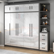 Nordic luxury wardrobe bedroom household overall combination cabinet economic solid wood quality five or six large wardrobe customization