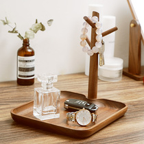 Nordic wooden creative ornaments entrance door key storage box living room desktop rack jewelry adhesive hook ornaments