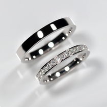 PT950 platinum ring 30 points diamond ring row inlay group set-up couples wedding diamond ring platinum new men and women