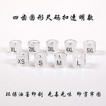 Transparent size Code Buckle Letter Code Plastic Hanger Round Ruler Yard size Dress Code Mark Clothing Shop Clothing Label