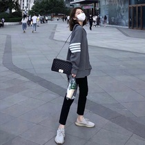 chic harbor wind hooded sweater women 2021 new spring and autumn Super fiery loose Korean tide ins top