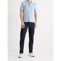 Tom Ford Tom Ford 2021 summer mens blue cotton POLO shirt NAP