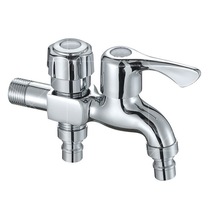 Full copper washing machine tap into two-out three-way triangular valve water heater toilet 10% dual-use double water