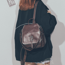 Rufeng Korean version of retro backpack small bag 2020 new casual personality soft leather women backpack travel small school bag