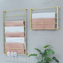 Wall-mounted roll paper holder towel rack wall fabric display rack silk scarf display rack detachable towel rack hanging wrapping paper