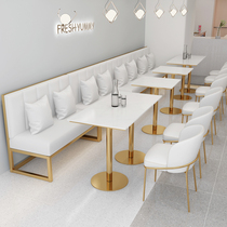 Milk tea shop table and chair combination Net red coffee shop dessert burger restaurant cake shop card seat sofa restaurant dining furniture