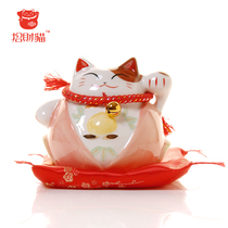 Zhaocai cat ornaments small ceramic piggy bank savings pot Home Office shop creative gifts