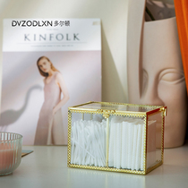Net red creative toothpick box Nordic ins cotton sign box dustproof household high-grade makeup remover tube cosmetic cotton can storage bucket