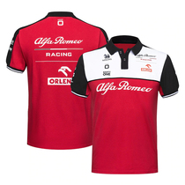 2021 new Alfa Romeo team uniform f1 racing suit T-shirt mens short-sleeved lapel polo shirt customization