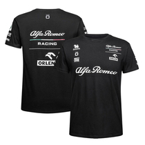 2021 new alfa Romeo team black T-shirt f1 racing suit mens car work suit summer short-sleeved