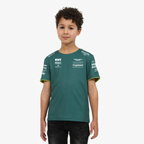 2021 new f1 Aston Martin team childrens short-sleeved T-shirt youth childrens sports racing suit half sleeve