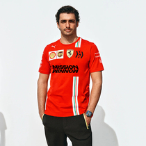 2021 New Red team round neck half sleeve f1 racing suit T-shirt short sleeve men car overalls Sainz men