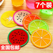 Coaster insulation mat table mat anti-hot European mat creative simple silicone home non-slip cute cartoon fruit