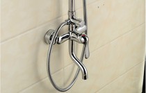 Three-gear bath shower tap full copper hot and cold bathroom with shower bath tap water mixing valve with lower water