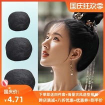Ancient costume styling wig full hair silk hair ball pad hair device can be kneaded at will film and television studio antique wig bag