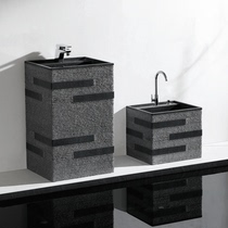 Crown stone art column basin mop pool combination outdoor garden sink floor-standing balcony wash basin