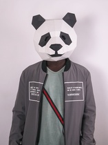 Panda paper die headgear Origami mask headgear Handmade class creative net red ins students childrens activity props