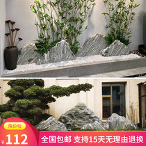 Natural Snowwave stone slicing combined landscaping withlandscape indoor view stone landscaping Taishan stone courtyard false mountain stone head