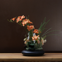 Butterfly Lan Emulation Flower Potted Flowers Flower Flower Arrangement Living-room Xuanguan Front Desk Hotel Desktop Floral Decoration