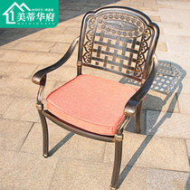 Cast Aluminum Yang Bench Iron Art Small Chair Leaning Back Chair Outdoor Patio Leisure Minima Modern Home Single Table And Chairs