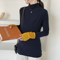 2021 pregnant women autumn coat Joker fashion tide mother stitching mid-collar autumn winter with warm solid color base shirt