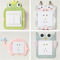 Double switch patch protective sheath free of sticking soft rubber luminous 86 type living room lamp decoration socket wall applique European-style brief