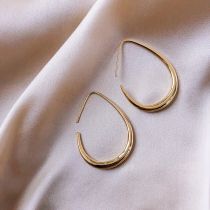 Senior atmosphere Korean Net red temperament retro Hong Kong wind sterling silver earrings 2021 New Tide exaggerated big earrings female
