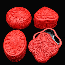 Beijing lacquerware lacquer carving small jewelry box printing clay box 3 inch Chinese style folk handicrafts abroad to send foreigners