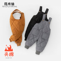 Baby Strap Cotton Pants Thickened Autumn and Winter Childrens Pants Clips