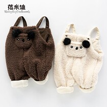 Baby pants winter plus velvet 1 a 3 year old cute foreign boy hairy jumpsuit thick baby pants winter wear