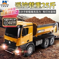 Huina 573 remote control car children toy car boy oversized engineering car model dump truck dump truck