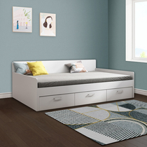 Custom solid wood tatami bed without headboard Simple storage high box Small apartment drawer one meter childrens single bed