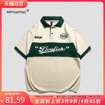Mmoptop2022 summer new loose fashion all-match trend POLO shirt mens niche printing short-sleeved T-shirt men