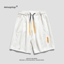 MMOPTOP Summer Sports Shorts Men Tide Lax Leisure Pants Straight Couple White Couple Five-Point Pants Mens Clothes