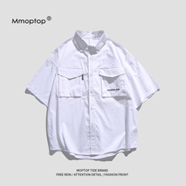 Mmoptop Day Ensemble Tooling Short Sleeve Shirt Male Korean Version Trend Ins Summer New Loose Half Sleeve Shirt Jacket