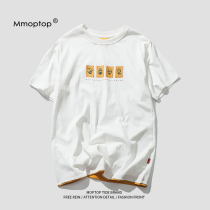 MMOPTOP Summer Day Series Round Collar Short Sleeve T-shirt Mens Trend Easy Hip-hop 100 Hitch Couple Casual Mens Fashion