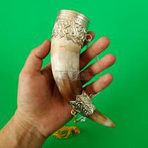 True cow horn toast Cup horned Alliance Cup props Mongolian Inner Mongolia craft travel commemorative gift