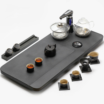 Natural whole black gold stone tea tray Tea set Office household automatic four-in-one induction cooker tea table