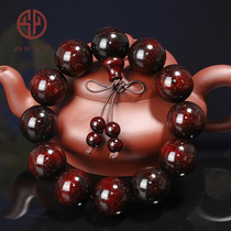 Tonights small leaf red sandalwood handstring old material with Gold Star high oil dense beads 2 0 rosary beads Wen play Bracelet Mens life