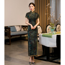 Old Shanghai cheongsam 2021 new summer retro Chinese style traditional young cheongsam dress temperament long section