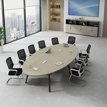 Oval conference table long table simple modern desk staff negotiation reception table training table and chair combination
