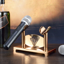 Bar ktv special stainless steel microphone holder desktop desktop creative wireless microphone wheat frame frame anti-fall