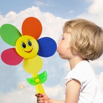 Electric rotating colorful light fan stick sunflower windmill cartoon kindergarten Baby Baby Baby toy plastic